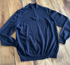 Christian Lacroix 100 Extra Fine Merino Wool Sweater men's Large L navy blue