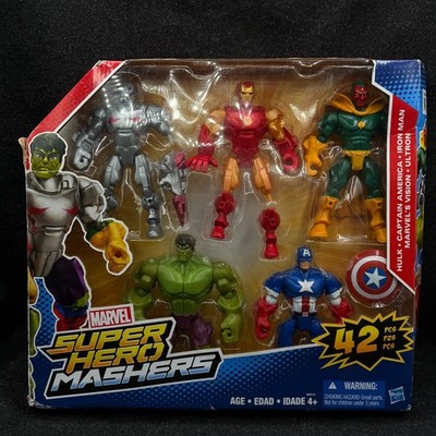 MARVEL Super Hero Mashers 42pc Hasbro HULK CPT AMERICA IRON MAN ULTRON VISION
