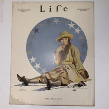 Life Mag Cover November 1920 Coles Phillip Mere Slip Of Girl Illus Art Deco