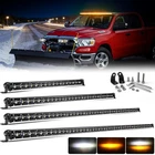 Snow plow 20/32/50"inch White Amber Strobe Led Work Light Bar truck tractor suv