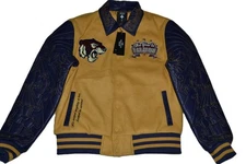 JORDAN CRAIG SEE YOU IN PARADISE Smoke & Mirrors Varsity MENS JACKET Mustard NWT