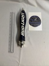 Bud Light Beer Tap Handle Blue Silver 11" Vintage Bar Draft Kegerator Pub Sign