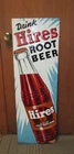 Vintage HIRES ROOT BEER Vertical Soda Tin Sign Embossed Rare 40s Bottle  ~ LQQK!