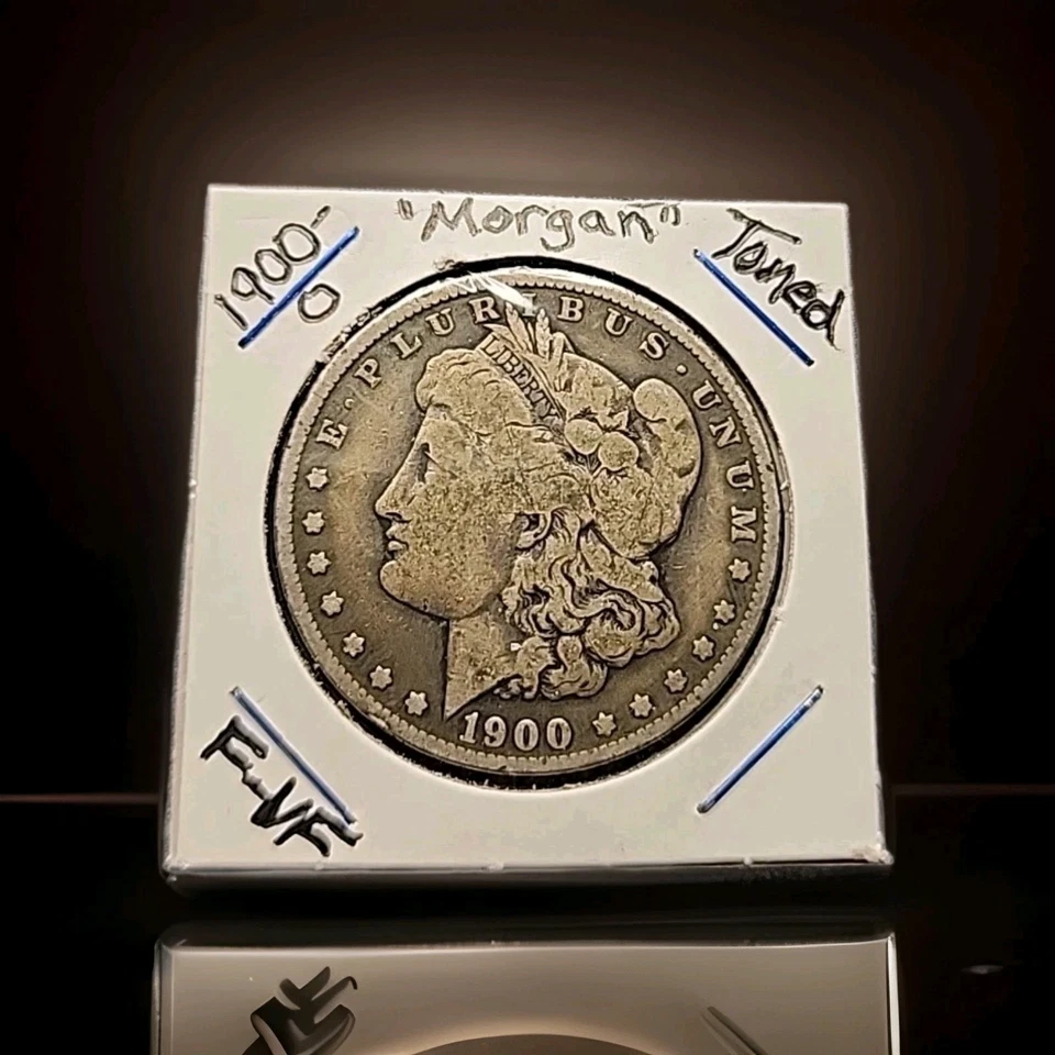 1900-O Morgan Silver Dollar Bronze Toned F-VF - Image 2 of 4