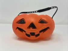 Vintage Halloween Pumpkin Jack O Lantern Blow Mold Small Treat Bucket