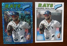 2026 Topps Heritage - Cedric Mullins #284 Chrome Blue Sparkle Refractor & Base