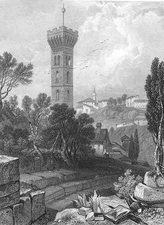 Roman Catholic FIESOLE CATHEDRAL Saint Romulus Tuscany, 1833 Art Print Engraving