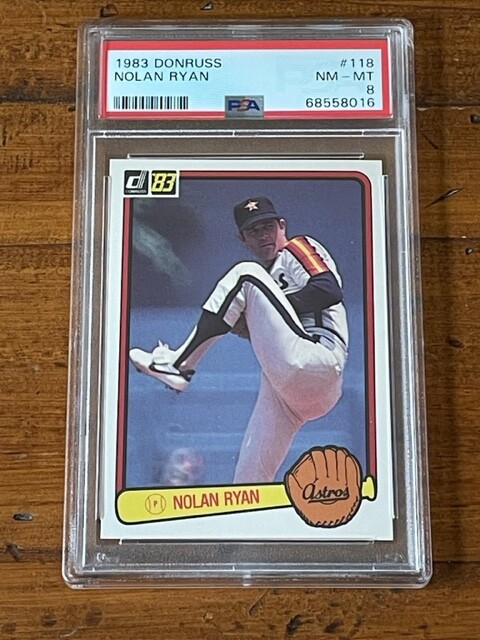 1983 Donruss Nolan Ryan #118 Houston Astros PSA 8 NMMT *NEAR PERFECT CENTERING*