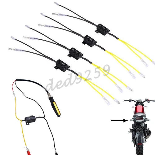 4 résistances de charge pour moto 25 W 6,8 ohms noires réparation clignotants LE