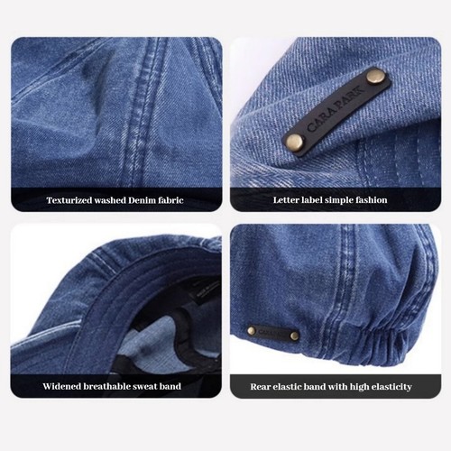 Cappello donna unisex berretto berretto a punta denim newsboy piatto oversize ampio casual - Foto 9 di 14