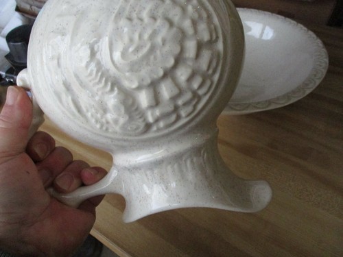 Lavabo e brocca McCoy ceramica in rilievo tacchino oro speck fiocco #7516 - Foto 9 di 11