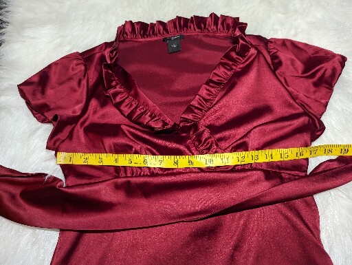 ANN TAYLOR Satin Rich PIN UP 50's Peplum Top Blou… - image 8