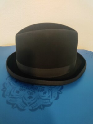 REED HILL Black Wool/FUR BLEND Fedora Horseshow/Saddle