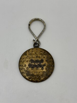 VTG Royal Master Golf 1970's Brass Advertising Keychain 100 Years Of Golf