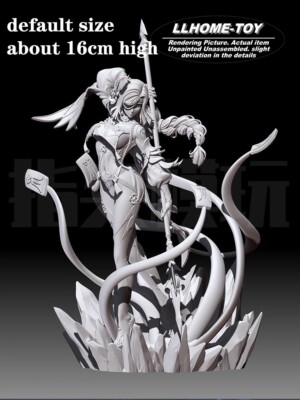 Game GS Shenhe Stand take a lance Beauty faery girl Resin 3D Print GK Kit Figure