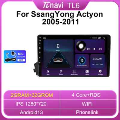 For Ssangyong Kyron Actyon 2005-2011 Android Carplay Car Radio GPS Player Screen