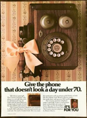 1981 Bell Telephone Holiday PRINT AD Give Gift Country Junction Model Phone