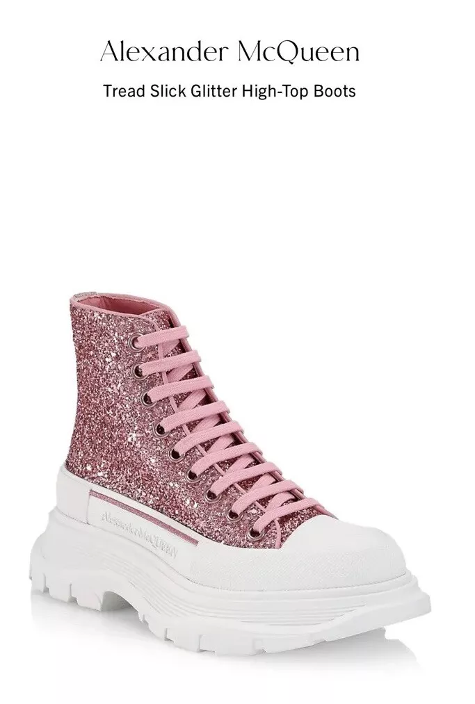 Pink glitter hotsell high top sneakers