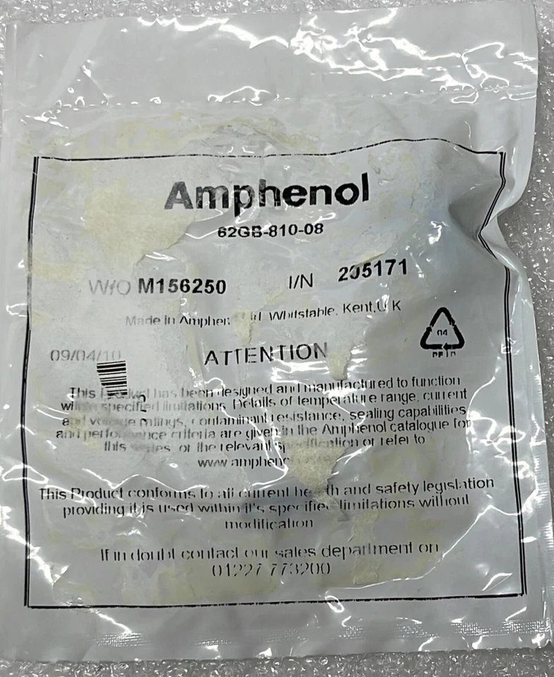 [LOT OF 6] NEW SEALED - Amphenol 62GB-810-08 SOCKET DUST CAP Zinc Cobalt Size 8 - Image 2 of 4