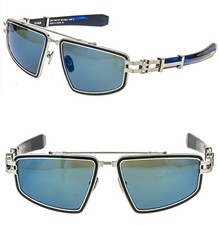 BALMAIN TITAN BY AKONI BPS139 Titanium Silver Blue Mirror BPS 139C Sunglass