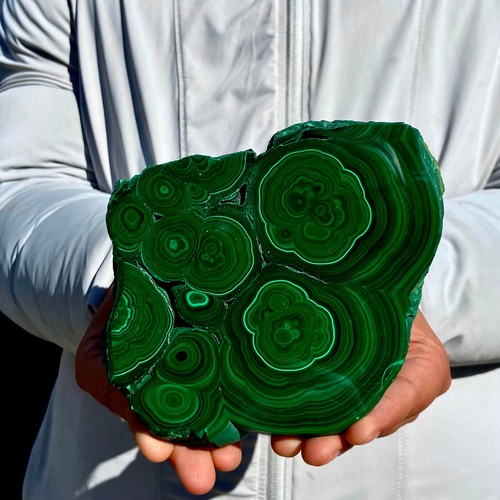 A Pair Natural Green Malachite Slab Quartz Crystal Slice Ore SpecimenHealing - 第 6/16 張圖片