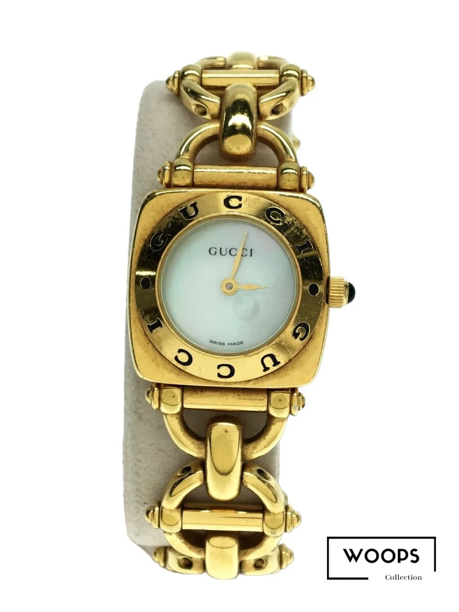 Orologio Gucci 6400L Horsebit Quarzo Donna Oro Quadrante Bianco Funzionante Vintage