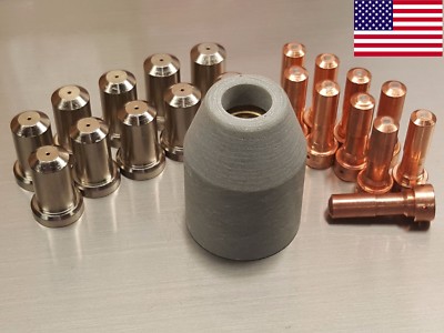 21pc 33366 + 33418 80A Nozzles + 21616 Retaining Cap PT-27 Plasma Cutter