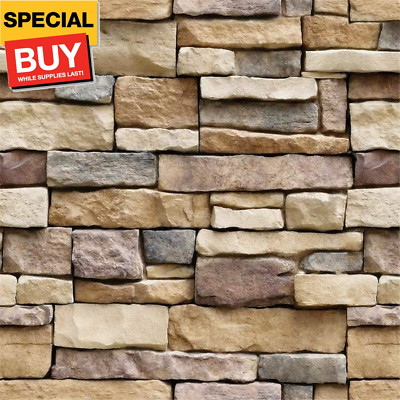 18''x120'' Brick Wallpaper Peel and Stick Modern Stone Contact Paper Backsplash Se