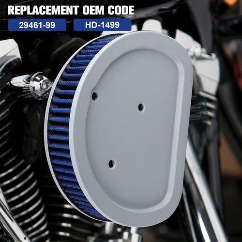 Blue Air Filter Cleaner Element Replacement For Harley Touring Dyna 2007-2016 - Picture 4 of 13