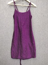 Dress Women's S Wine Cocktail Mini Dress Red Sparkles Tie String Back