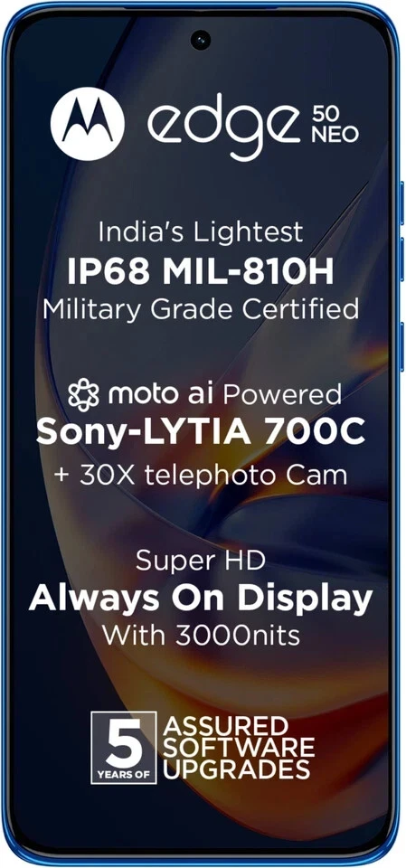 MOTOROLA Edge 50 Neo (BLUE 256GB 8GB RAM) 6.4" Dimensity 7300 Global Version - Immagine 2 di 4