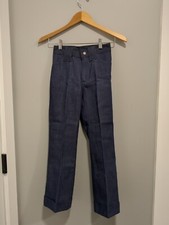 Vintage NOS Mann 60s 70s Kids Youth Denim Bell Bottom Flare Blue Jeans Pants