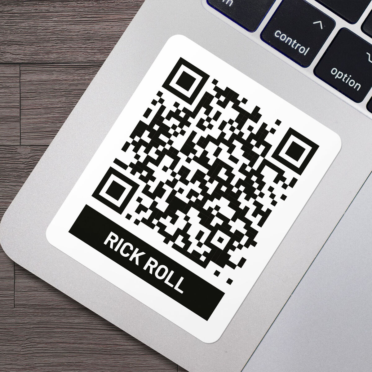 Rickroll Never Gonna Give You Up QR Code Vinyl Sticker Decal