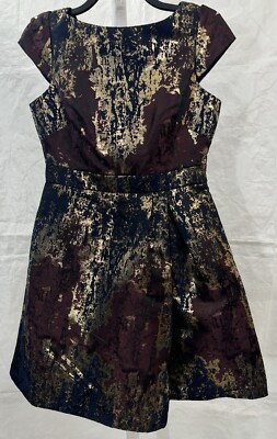 VINCE CAMUTO Womens Metallic Jacquard Fit & Flare Party Cocktail Dress Size  6 | eBay
