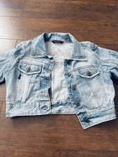 Y2k Playboy Crop Denim Jacket Size 6/8