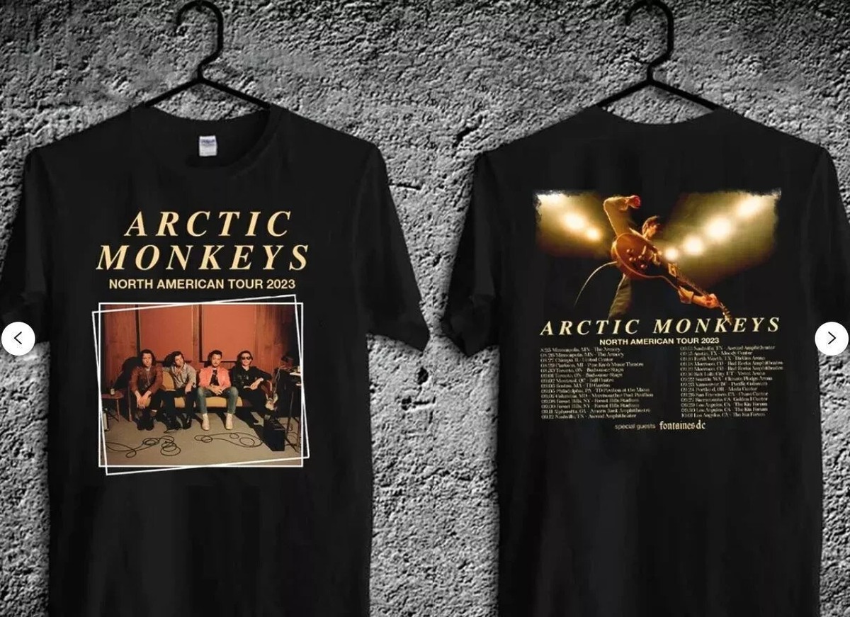 Arctic Monkeys Tour 2023 T-Shirt Band Unisex Black North All Size