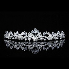 Flroal Bridal Headpiece CZ Crystal Rhinestone Prom Wedding Tiara V703