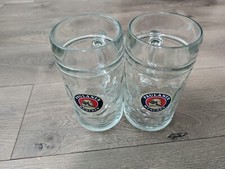 PAULANER MUNCHEN 1 Liter Dimpled German Munich Beer Stein Glass Mug Oktoberfest