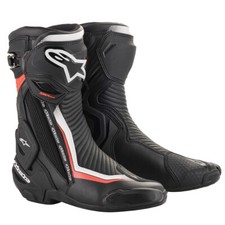 Image of Alpinestars SMX Plus v2 Boots Black White & Red Fluo -Motorcycle/Motorbike Boots