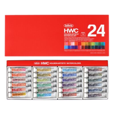 Holbein Künstler Aquarell Granulier Set 24 Farben Set 5ml Tuben WG591 Neu