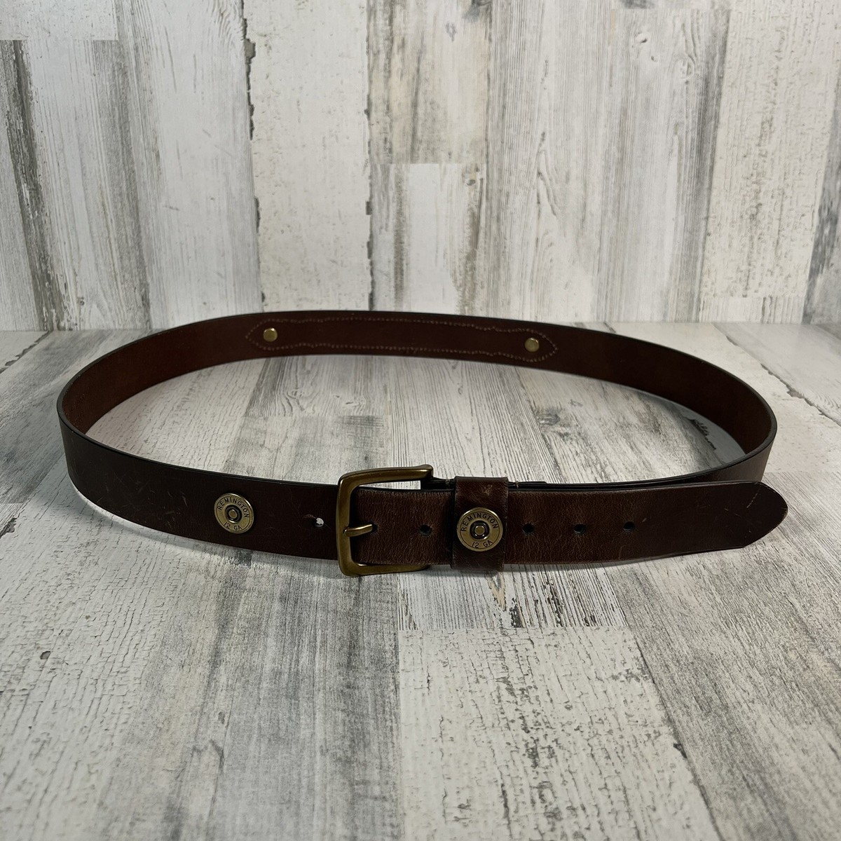 Remington 12 Gauge Shell Medallion Leather Belt 1130RM 50-52 