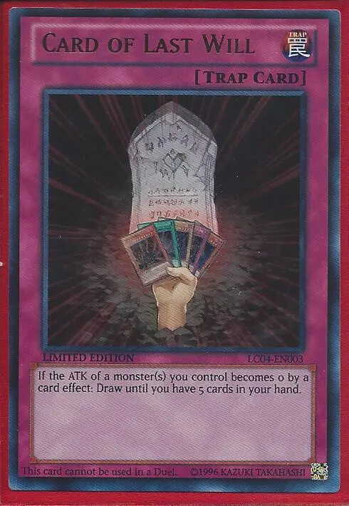 旧弾カード Yugioh - Card of Last Will - Limited Edition Ultra Rare