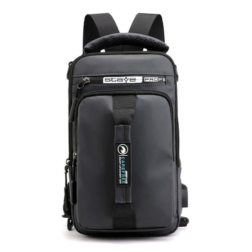 Men's Crossbody Bag Shoulder Sling Bag Anti-theft Lock Chest Bag With USB Port - Picture 20 of 28