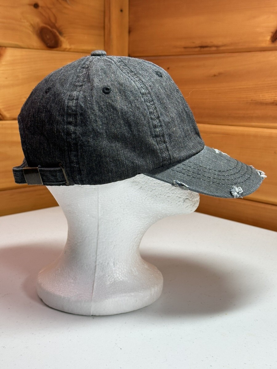 City Hunter USA Distressed Denim Hat - Gray, Charcoal, Black