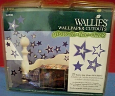 2 Packs Wallies Cutout Stars Glow in the Dark 50 Pc New Prepasted Wallpaper 