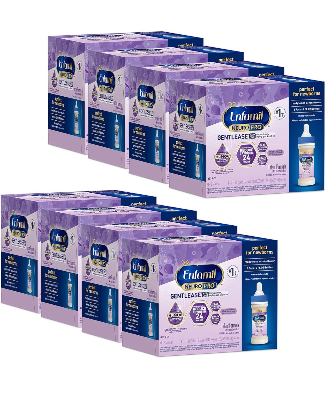 48 Enfamil Neuro Pro Gentlease Feed Bottles, 2 fl. oz. (8 Sealed Packs Of 6 Ea)