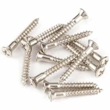Genuine Fender Oval-Head (6 x 1") Nickel Strap Button Mounting Screws, 12 Pack