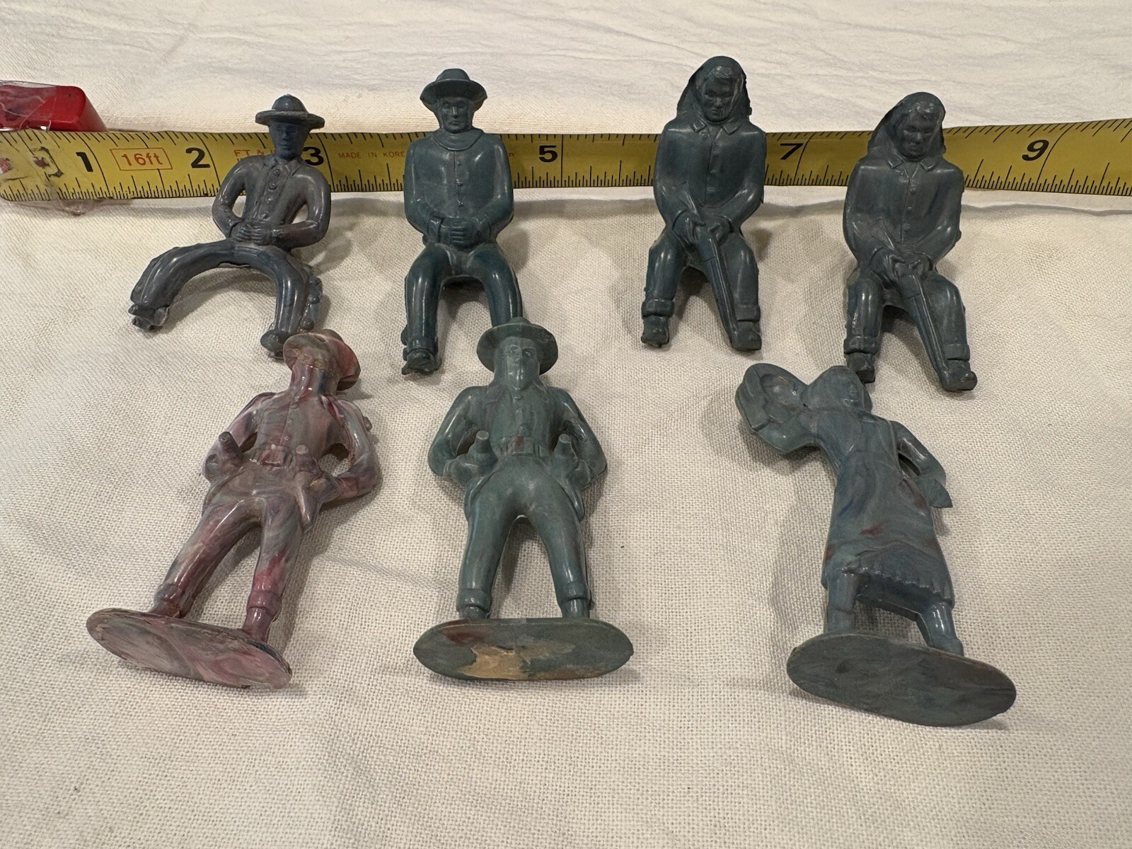 VINTAGE 1950’s REL PLASCO  TOY COWBOYS Cowgirl   Lot of  7 -clean