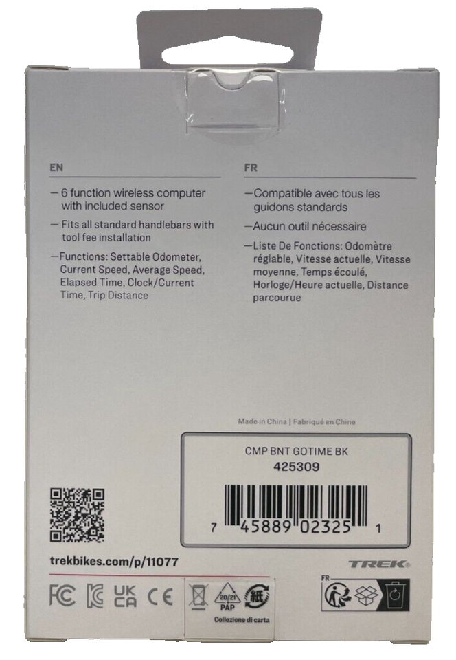 Trek Bontrager Gotime Wireless Bicycle Computer 425309 Brand New eBay