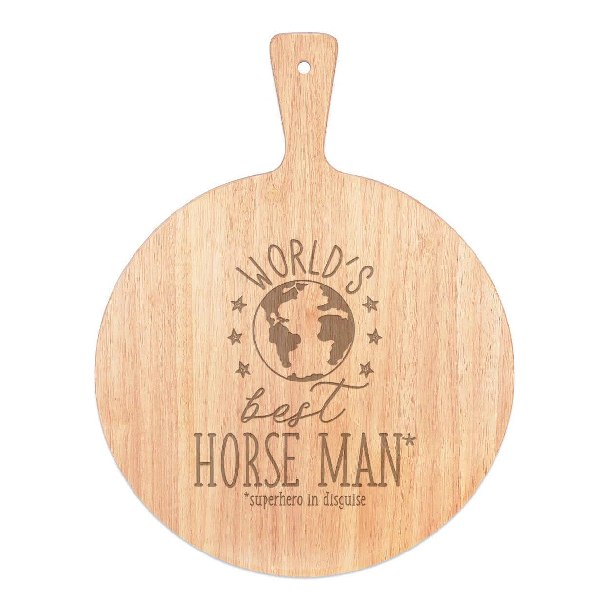 World's Best Horse Man Pizza Board Paddle Wooden Funny Favourite Animal
